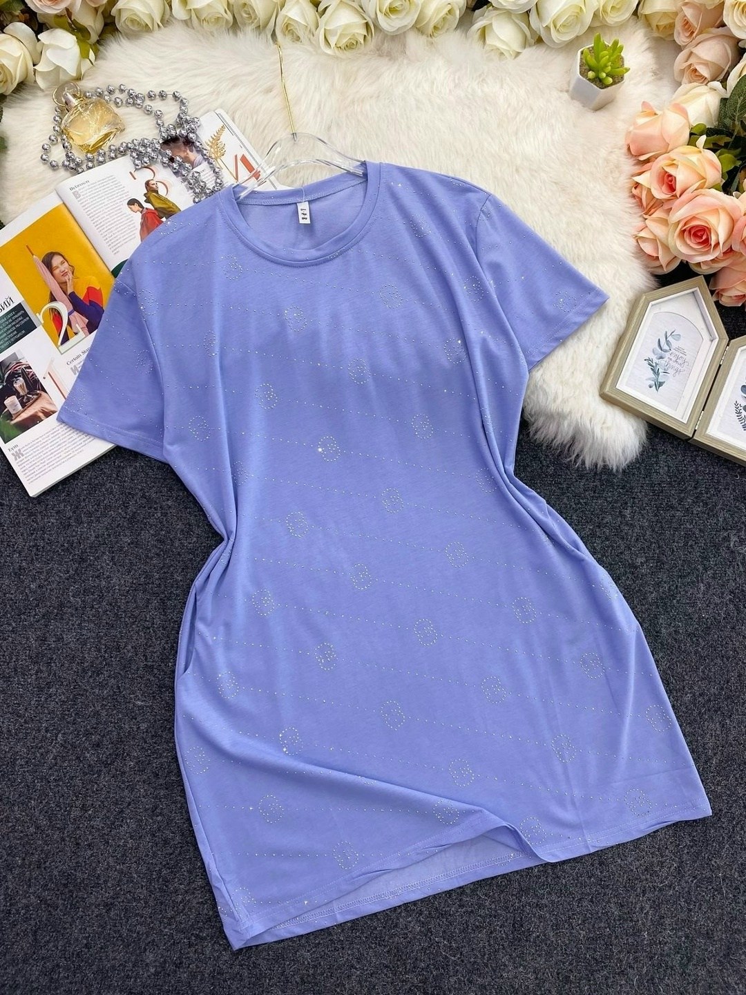 повседневные платья,футболки женская,прямое платье,туника женская 67123 (сиреневый),платье летнее