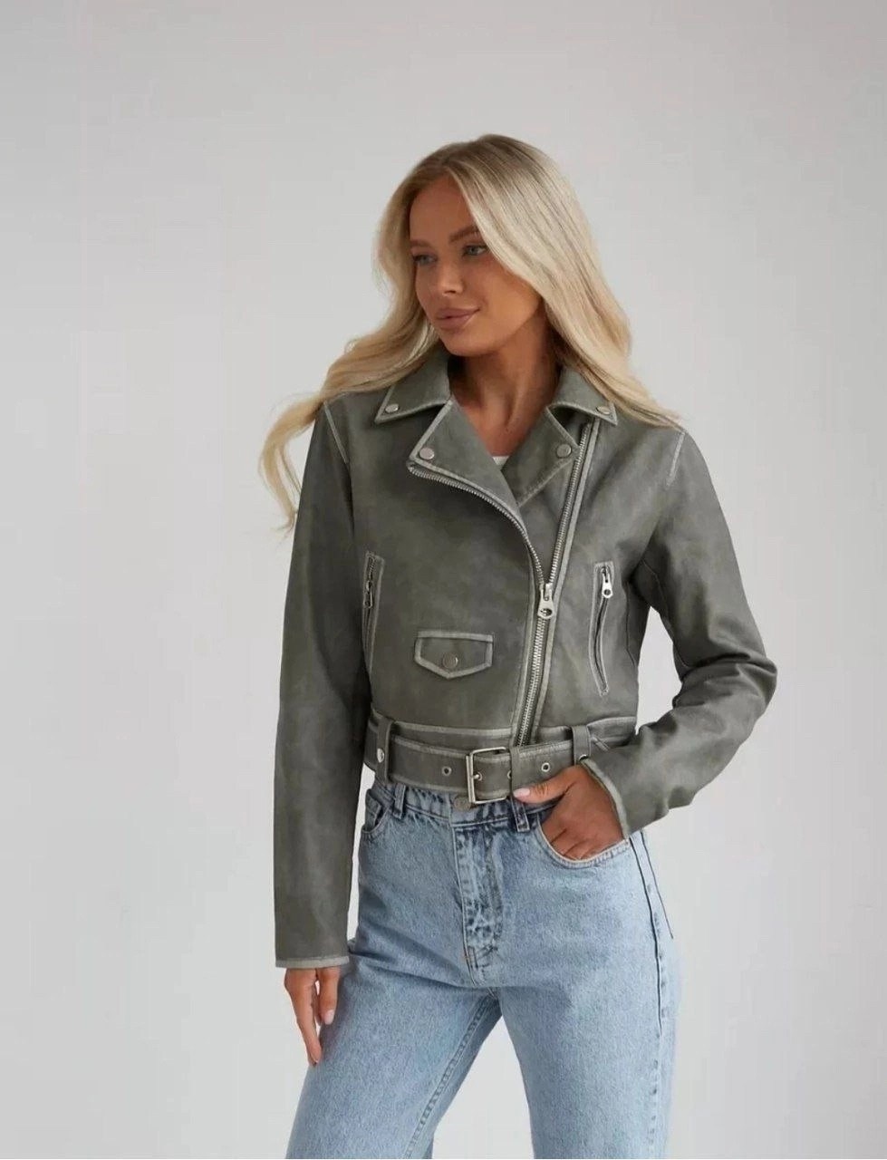 кожаная куртка,куртка косуха,кожаная куртка косуха,косуха куртка весна-осень кожаная y2k,куртка кожаная косуха оверсайз