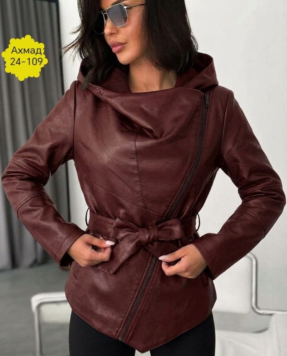 кожаная куртка женская,кожаная куртка,куртка из экокожи женская 2026,куртка из экокожи женская,кожаная куртка с капюшоном