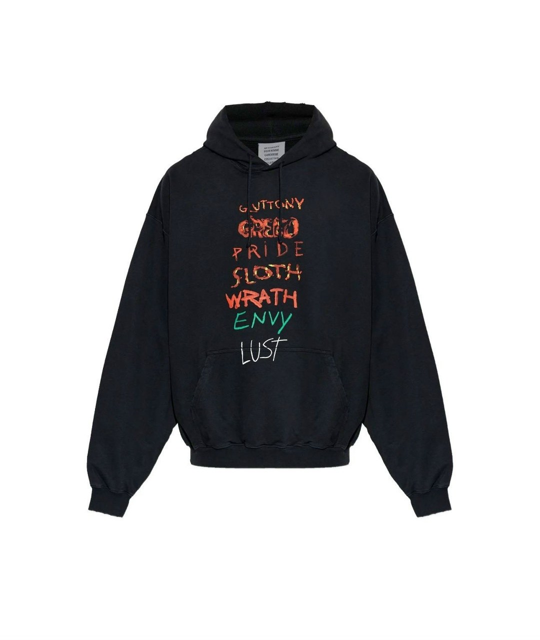 vetements hoodie,толстовка,vetements толстовку оверсайз seven sins с принтом черный,толстовка с капюшоном,vetements свитшот