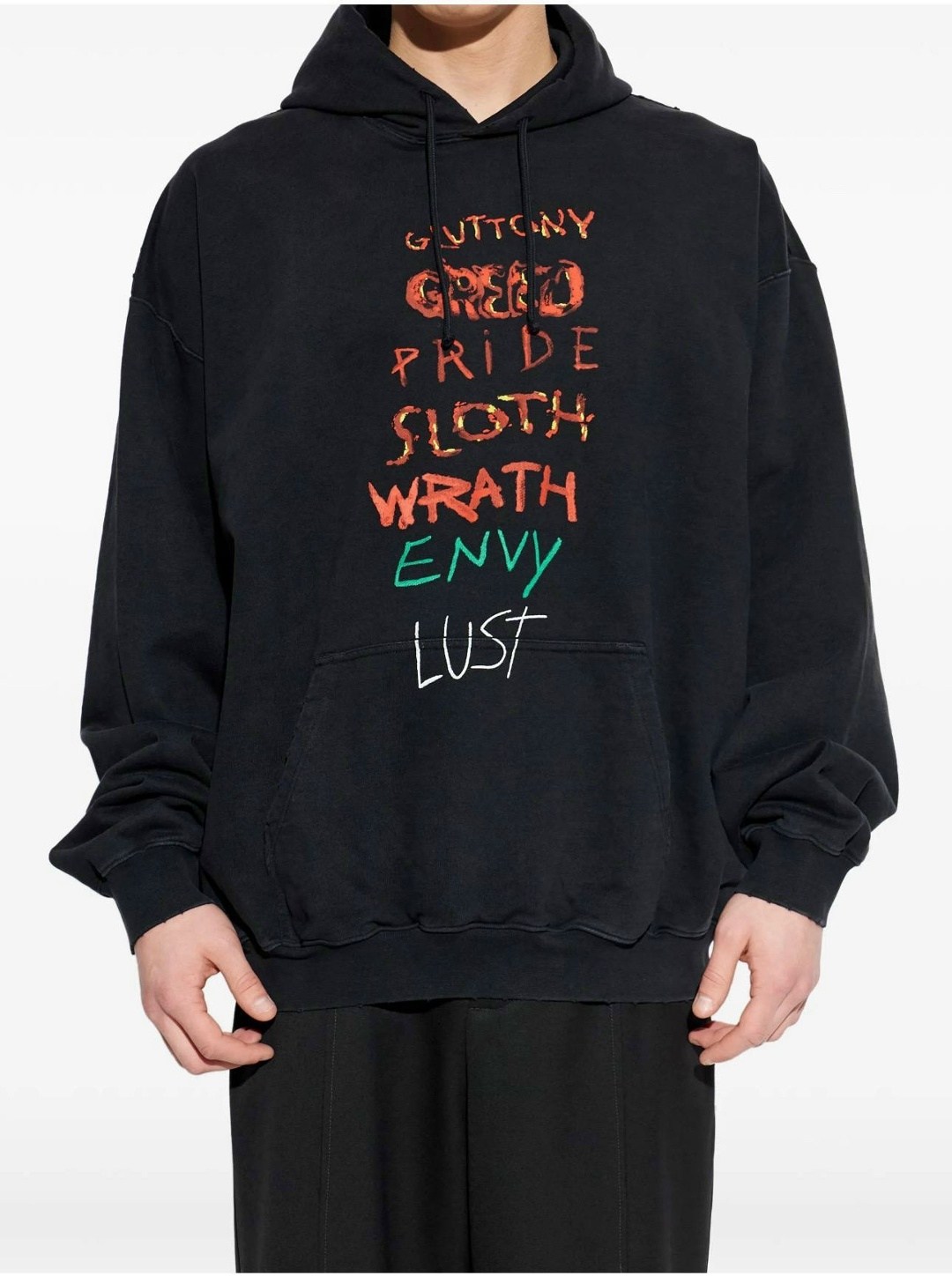 vetements hoodie,толстовка,vetements толстовку оверсайз seven sins с принтом черный,толстовка с капюшоном,vetements свитшот