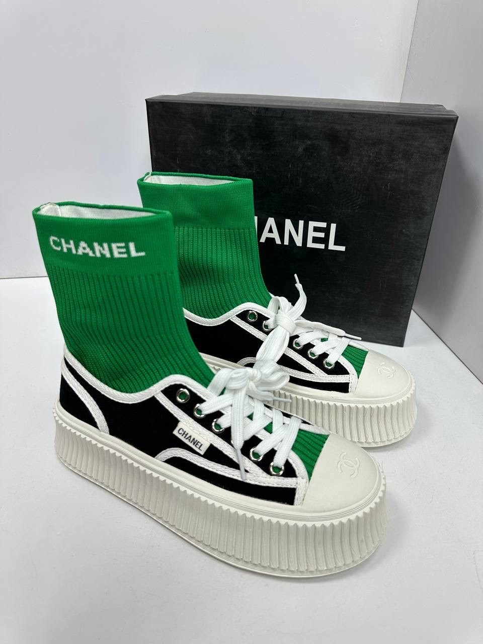 кеды на платформе chanel premiumshoes 237107131,,chanel кроссовки,кеды шанель,кеды женские chanel