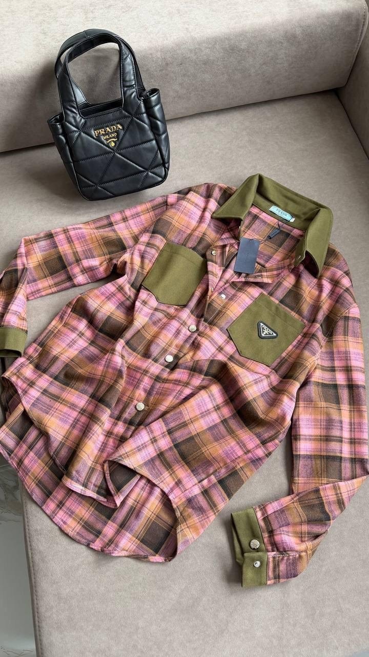 рубашка в клетку женская,рубашка miu miu оверсайз в клетку варенка,рубашка укороченная в клетку,рубашка в клетку,рубашка женская