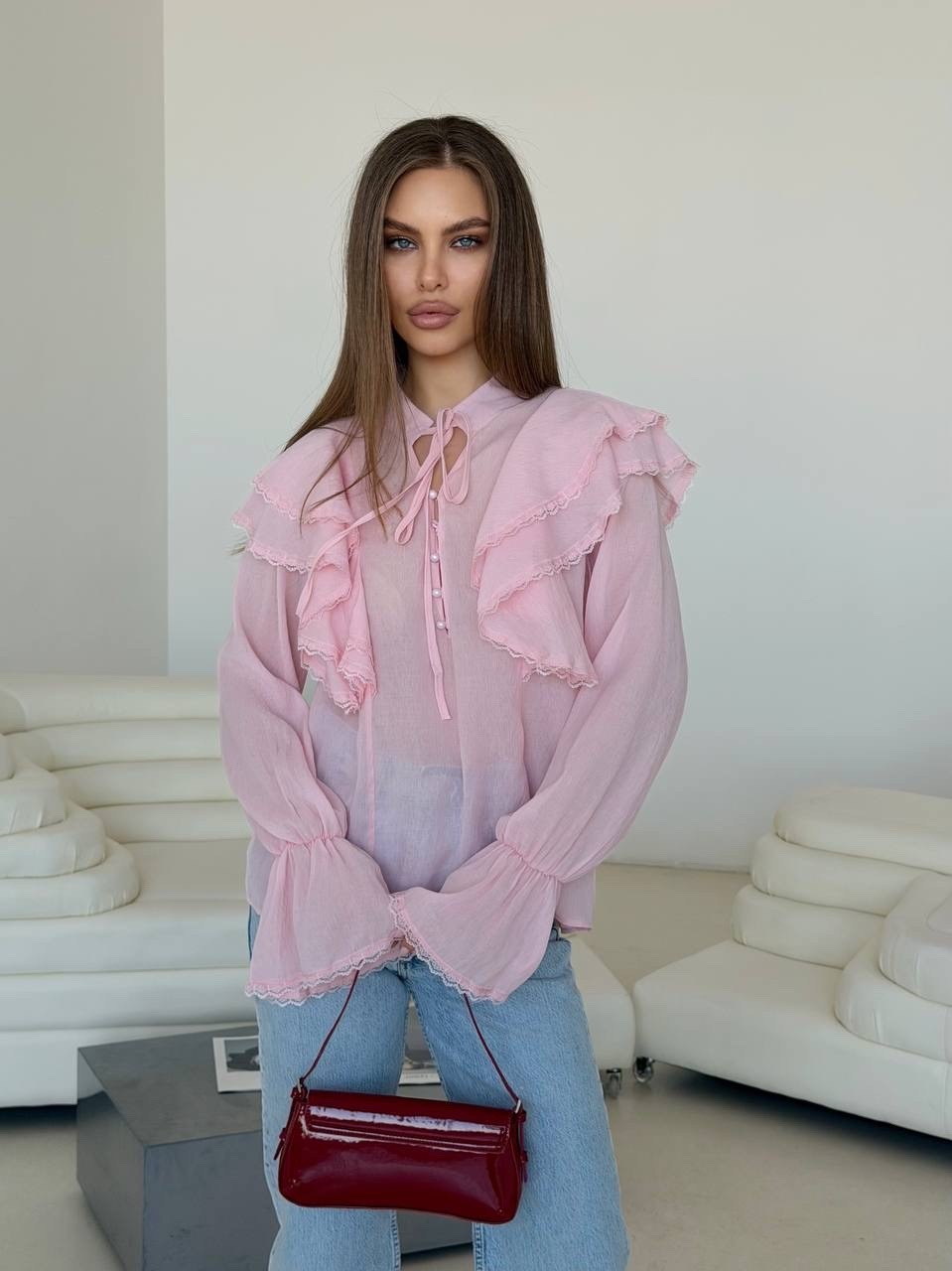 блузка с оборками,блузка женская,блуза,женская блуза,love republic шифоновая блузка с оборками