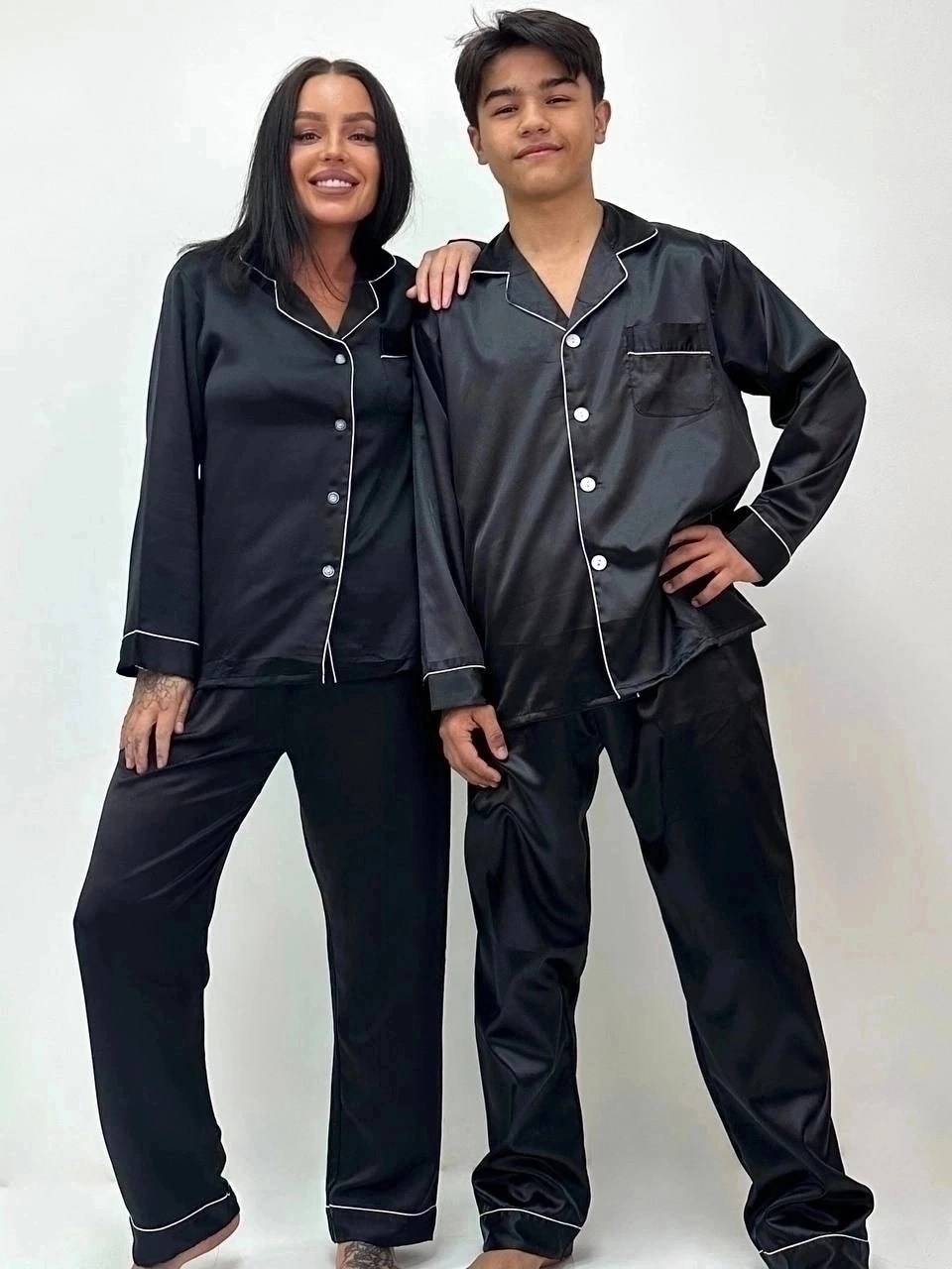 мужская пижама,мужская шелковая пижама,пижама для мужчин,шелковая пижама,пижама мужская черная