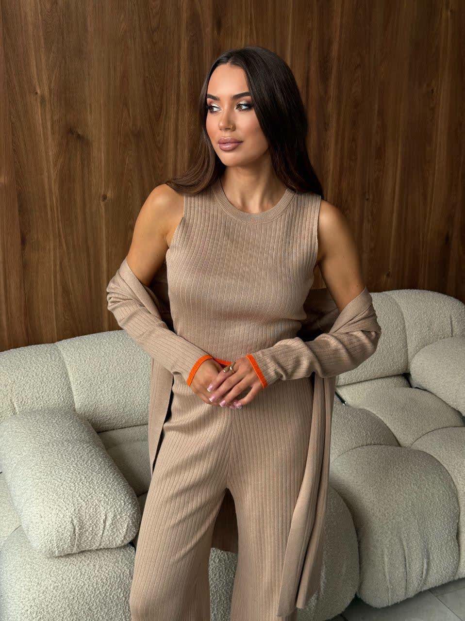 костюм тройка вязаный 6068 gammaway,трикотажные костюмы,стильные костюмы,женский костюм,трикотажный костюм тройка