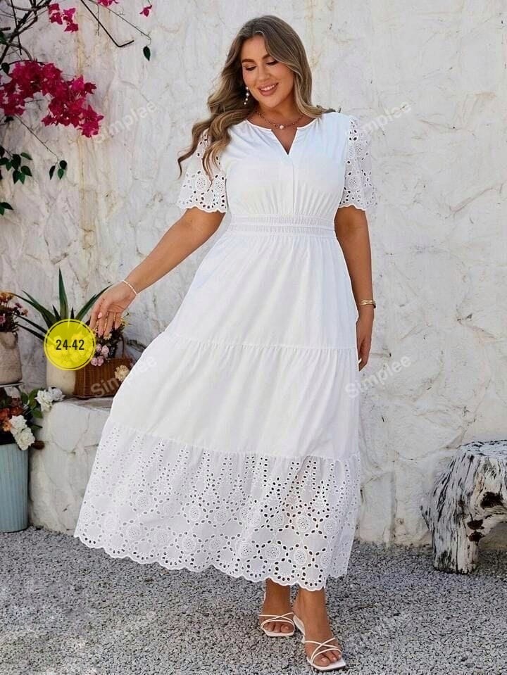 платье летнее больших размеров повседневное,платье летнее,платье летнее большие размеры,платье женской,кружевное платье