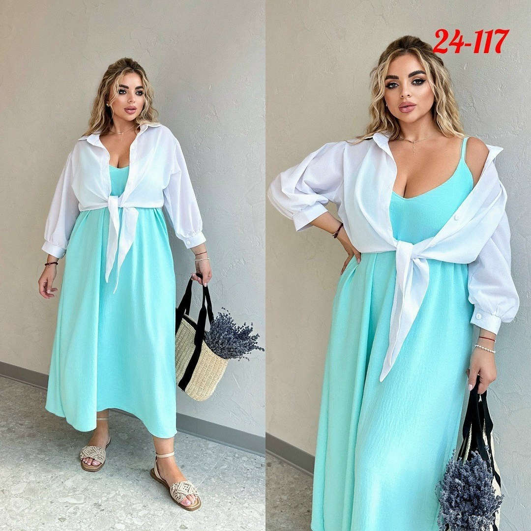 платье с рубашкой,женская платье,одежда для женщин,летние платья в пол,комплект из платья