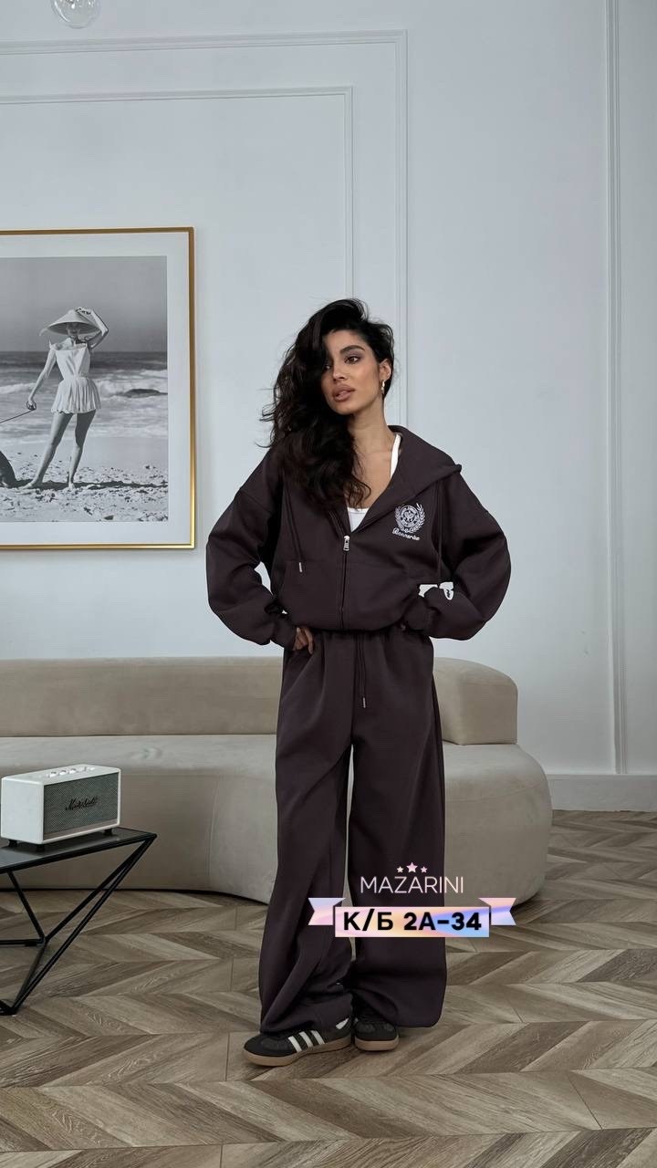 спортивный костюм женский,cпортивный костюм женский на флисе,женский костюм,костюм спортивный оверсайз со штанами палаццо и зип худи micca,спортивный костюм