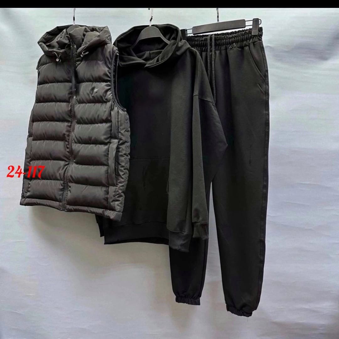 костюм спортивный мужской,комплект костюм,костюм на флисе,жилетка на синтепоне,костюм-тройка мужской: жилет, толстовка и штаны арт. 1331595