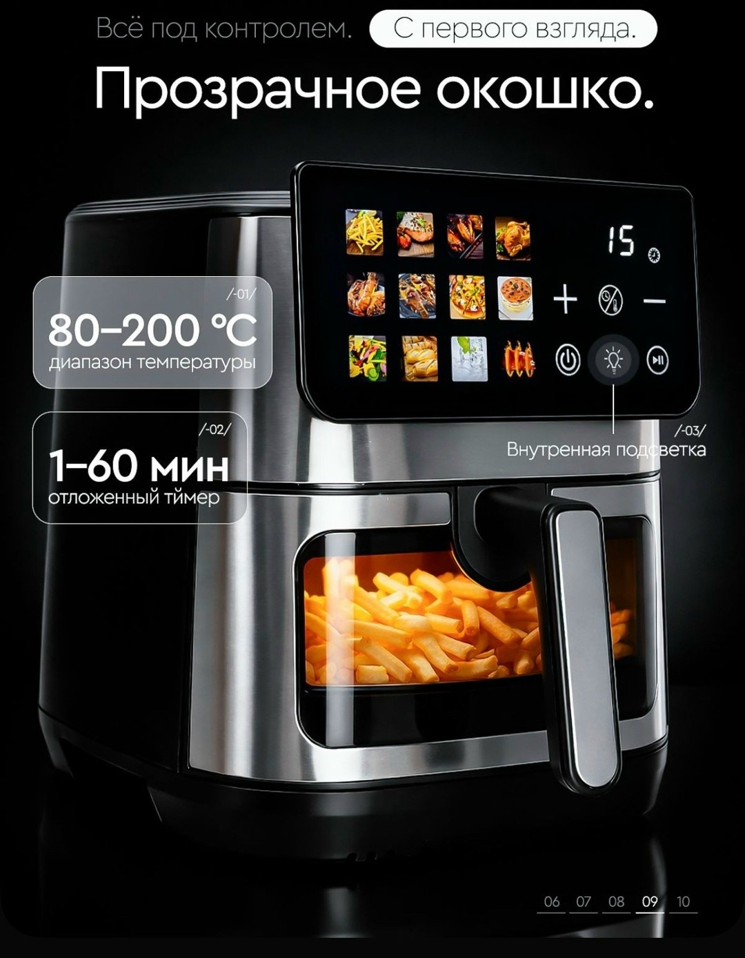 аэрогриль 7 л электрический 2600 вт,аэрогриль электрическая,аэрогриль аэрофритюрница,аэрогриль,аэрогриль техномир