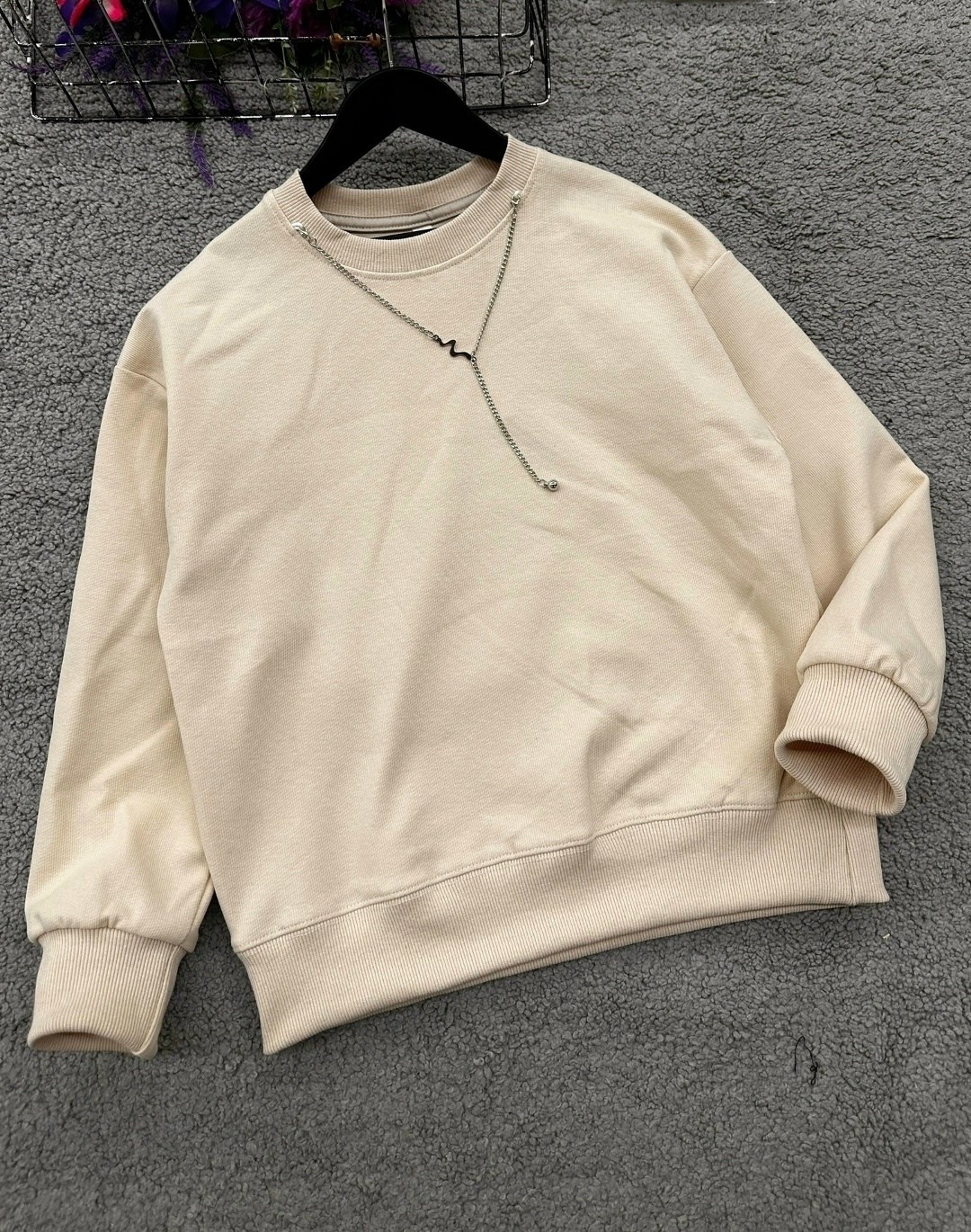 повседневный свитшот,толстовка бежевый оверсайз-свитшот weekday,бежевый свитшот,толстовки свитшот,свитшот женская