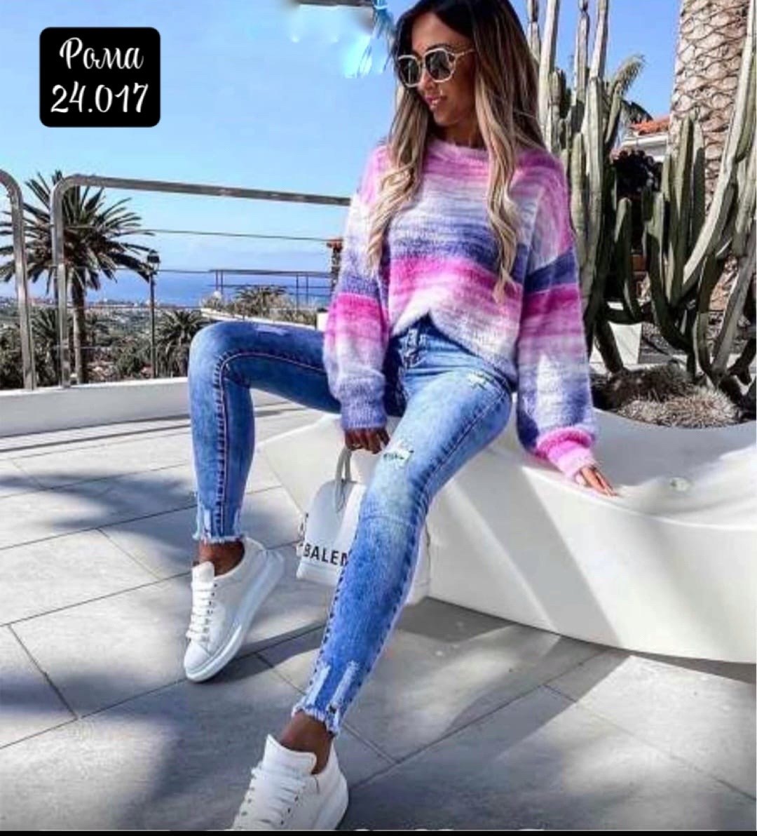 джинсы женские,модные вязаные кофты,градиентный свитер,одежда джинсы,вязаный свитер