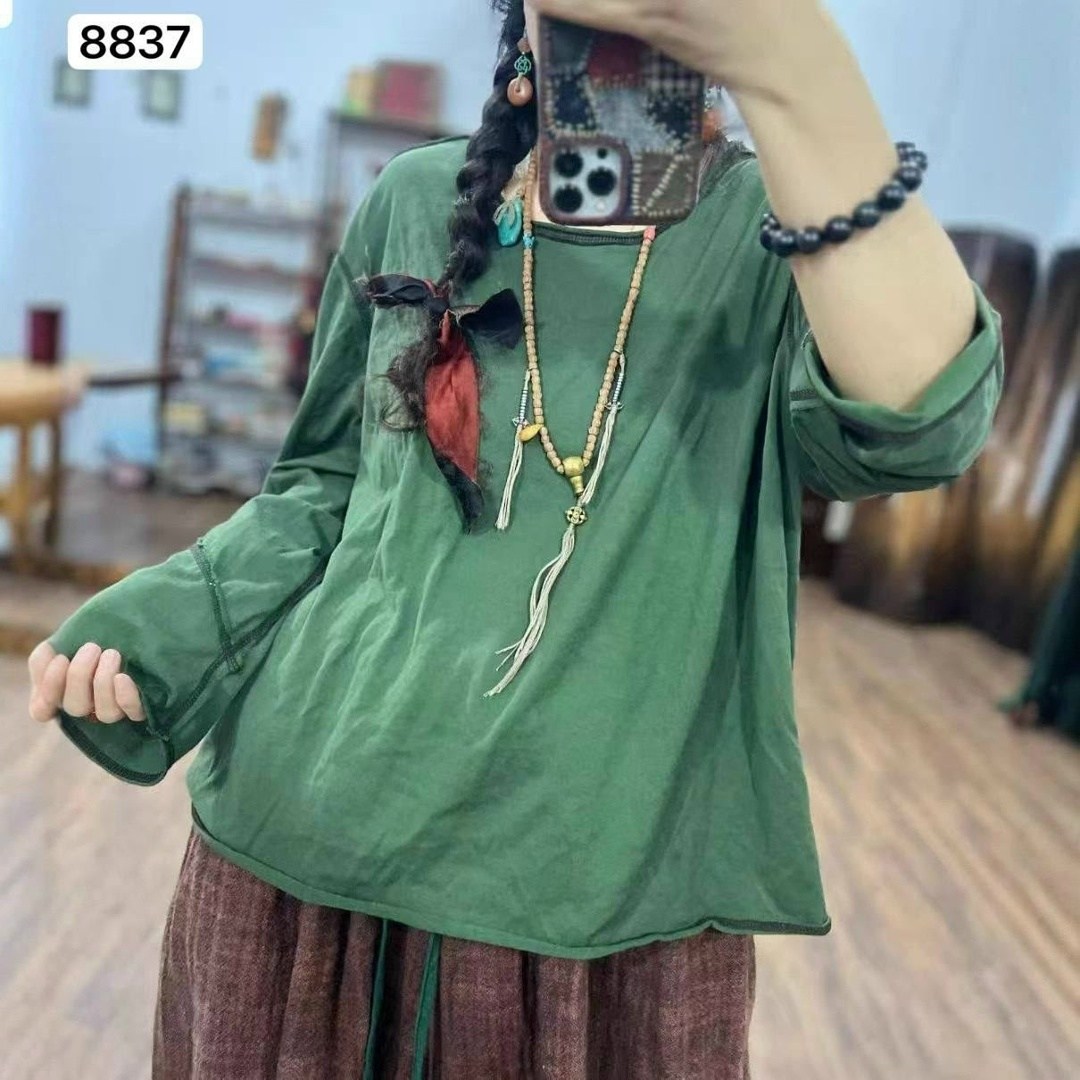 женская винтажная льняная рубашка johnature,льняная рубашка женская,johnature женские винтажные льняные рубашки,блузка бохо,johnature женские винтажные льняные футболки