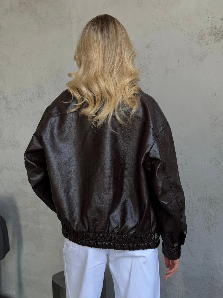 куртка бомбер из экокожи emberens,кожаная куртка,куртка бомбер,кожаная куртка бомбер,женская кожаная куртка