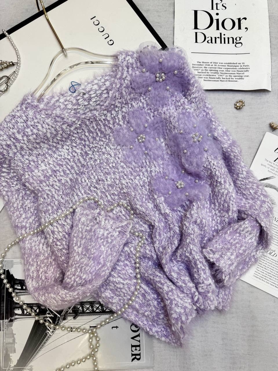 женский свитер с блестками, повседневный вязаный пуловер с цветочной аппликацией и стразами,модные свитера,свитер женский,вязаный свитер,женские вязаные свитера