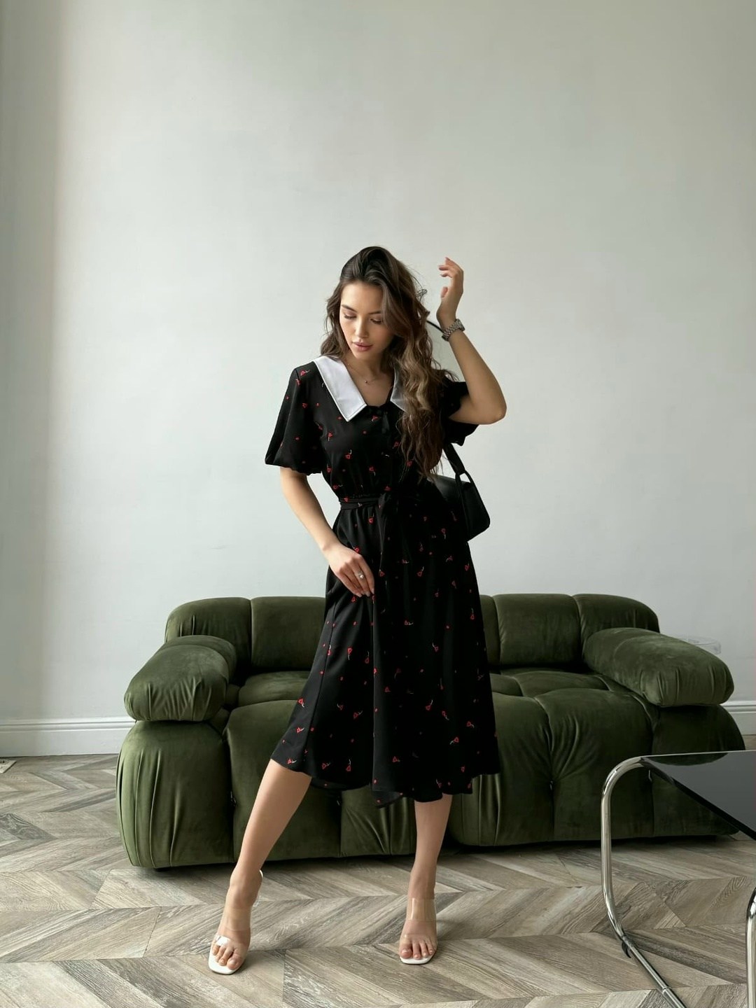 платье женское,платье,платье миди,праздничное платье,женское платье с воротником