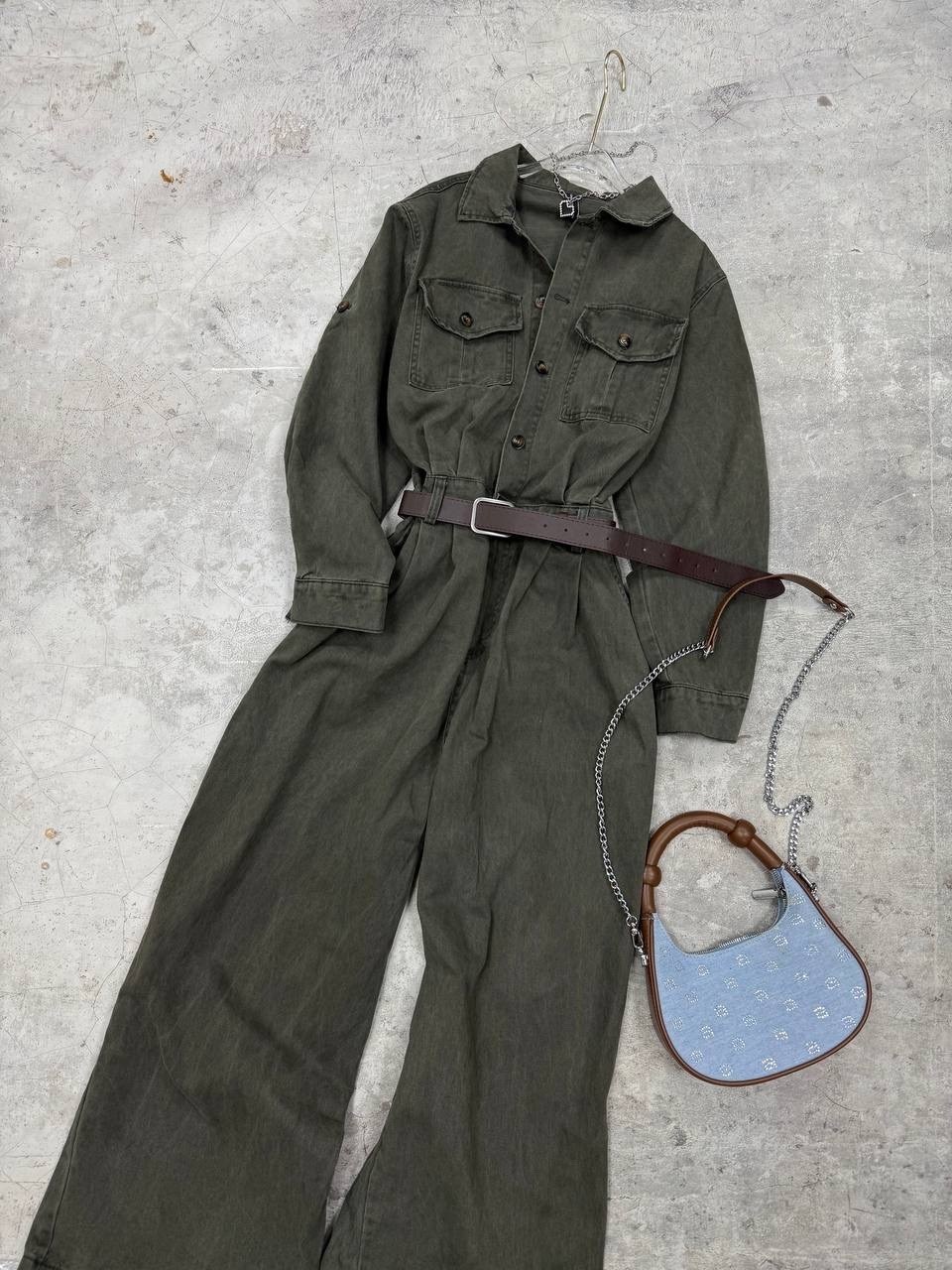 женские комбинезоны,комбинезон,комбинезон повседневный,комбинезон с поясом,комбинезон милитари