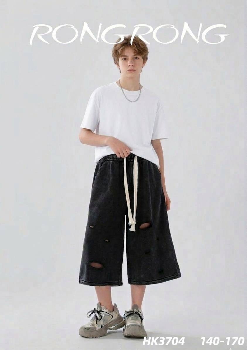 брюки reddachic мужские джинсовые с широкими штанинами,шорты длинные,мужские широкие джинсы шорты,длинные широкие шорты,широкие шорты