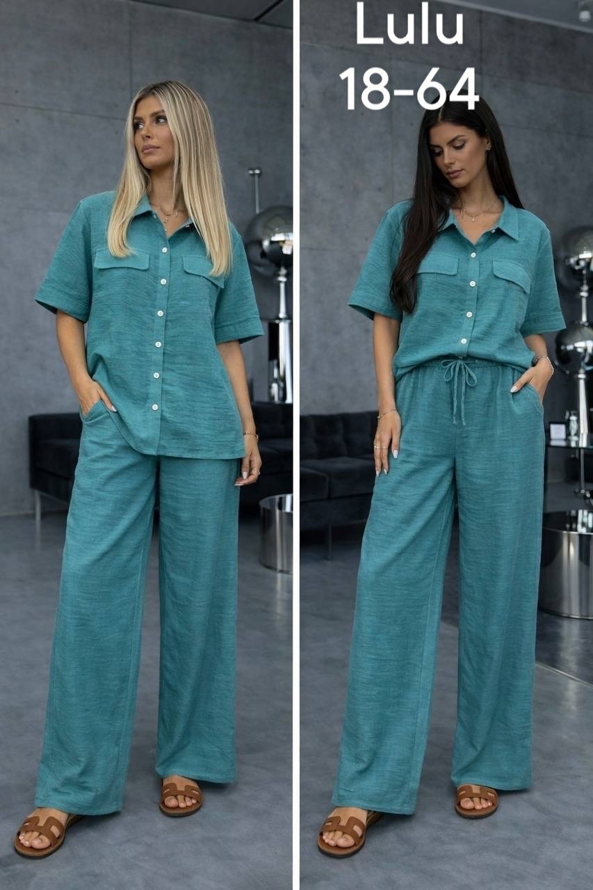 льняной брючный костюм,брючный костюм из льна,костюм с брюками,стильные костюмы,брючной костюм с рубашкой