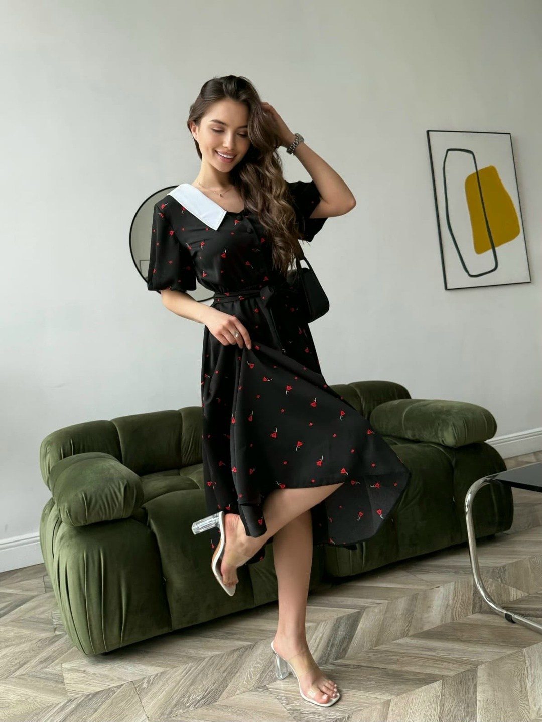 платье женское,платье,платье миди,праздничное платье,женское платье с воротником