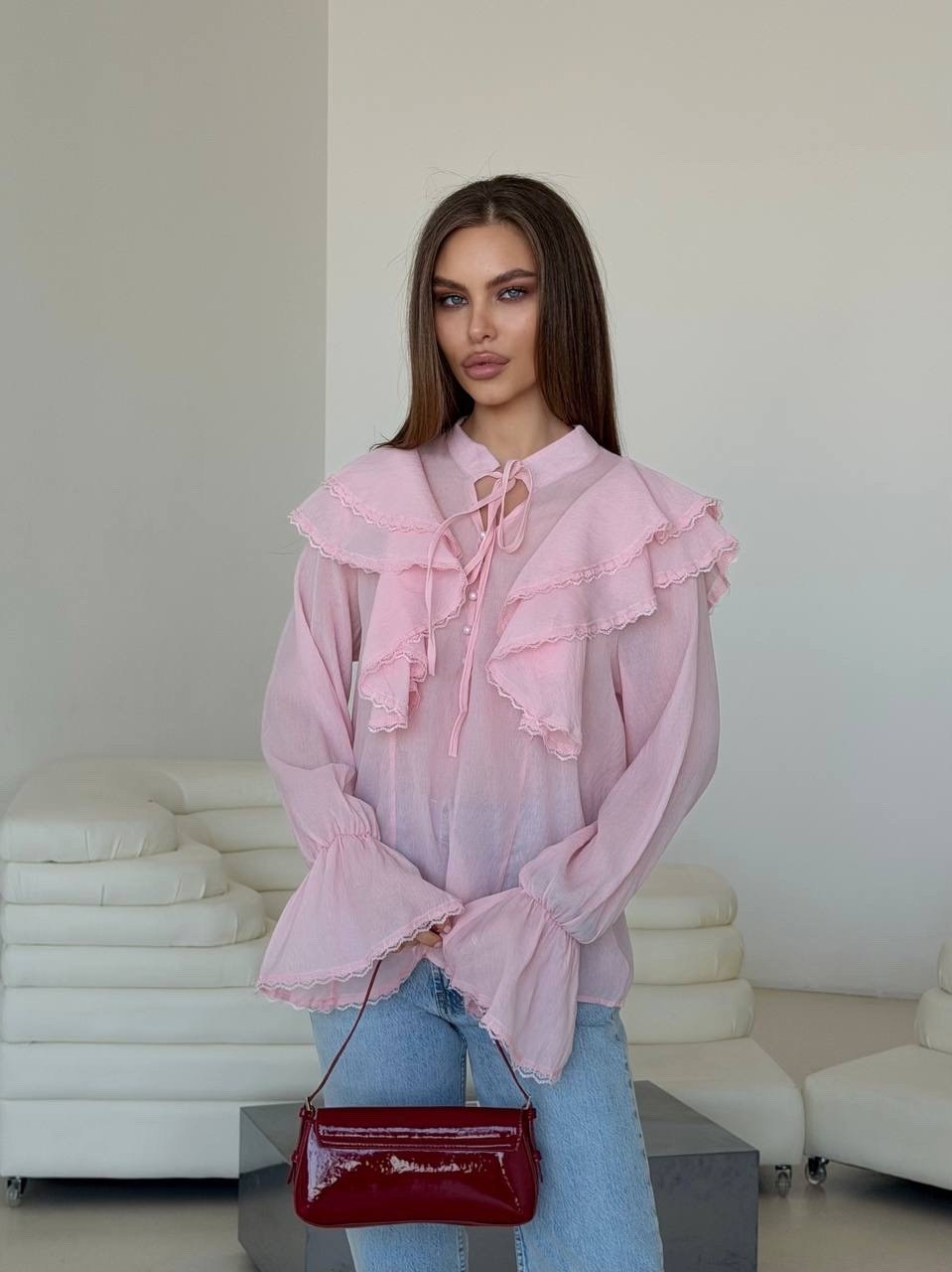 блузка с оборками,блузка женская,блуза,женская блуза,love republic шифоновая блузка с оборками
