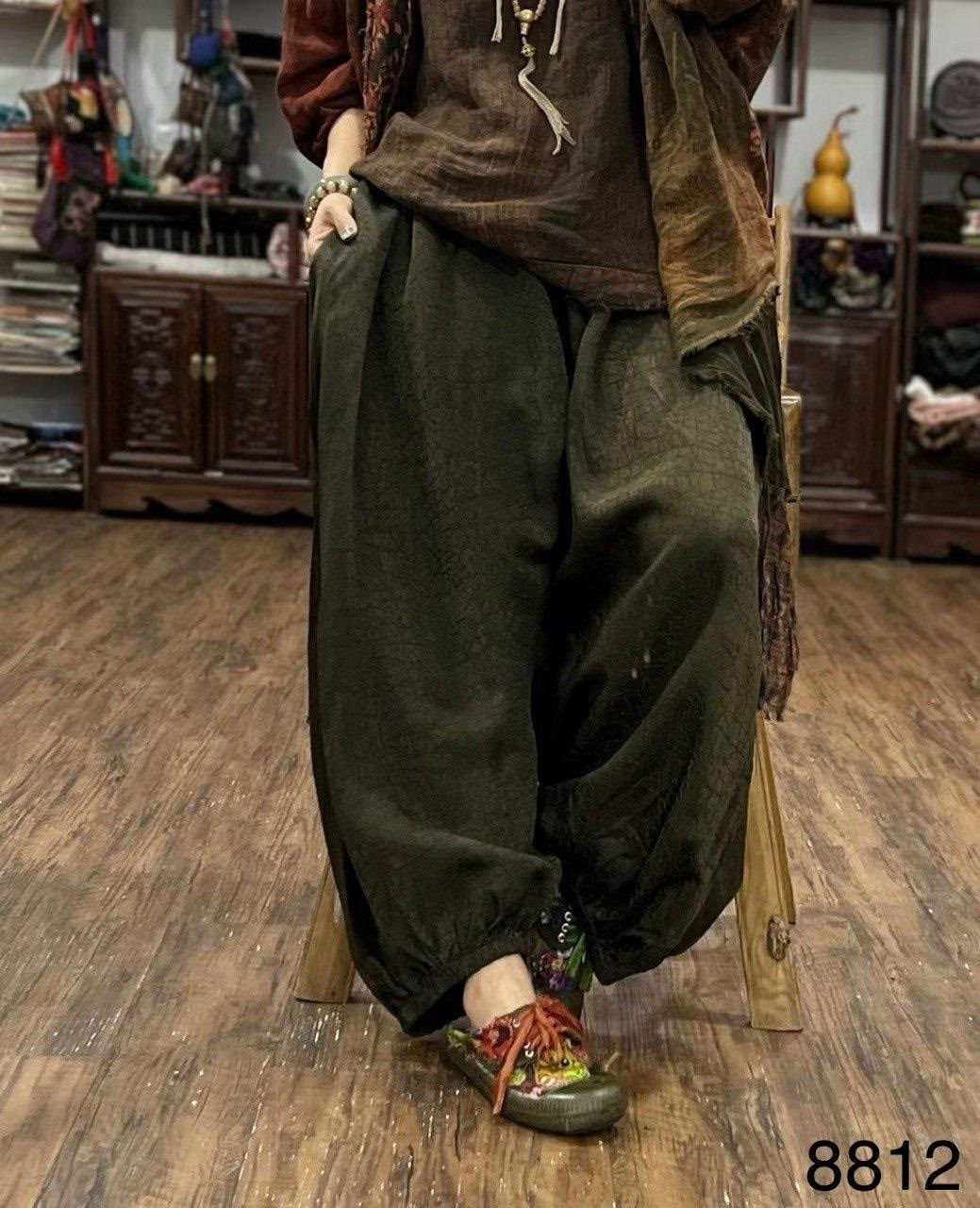 брюки в стиле бохо,брюки бохо,брюки-султанки женские из хлопка и льна с широкими штанинами,брюки бохо женские,брюки льняные