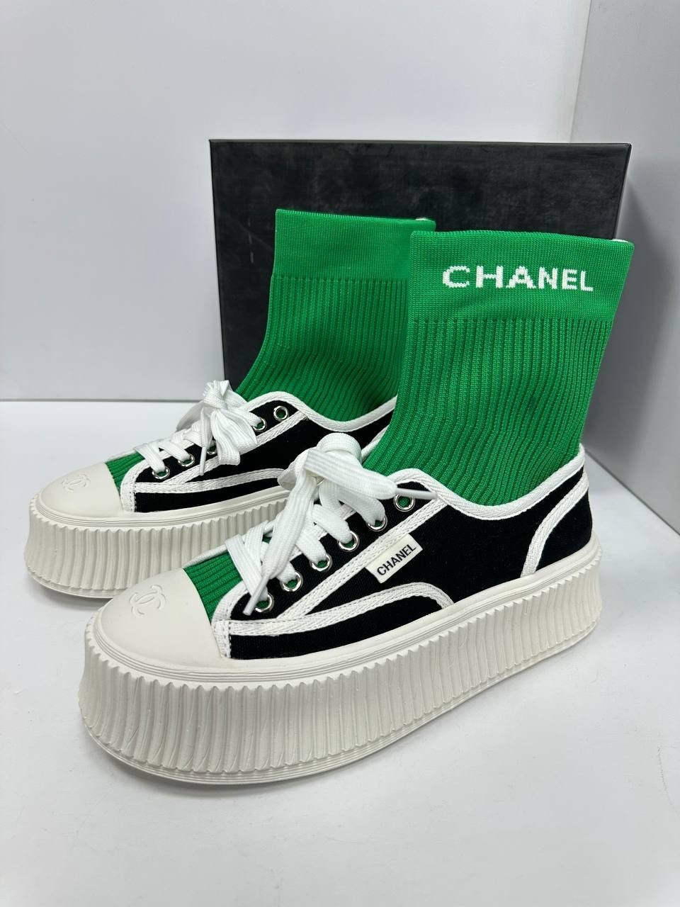 кеды на платформе chanel premiumshoes 237107131,,chanel кроссовки,кеды шанель,кеды женские chanel