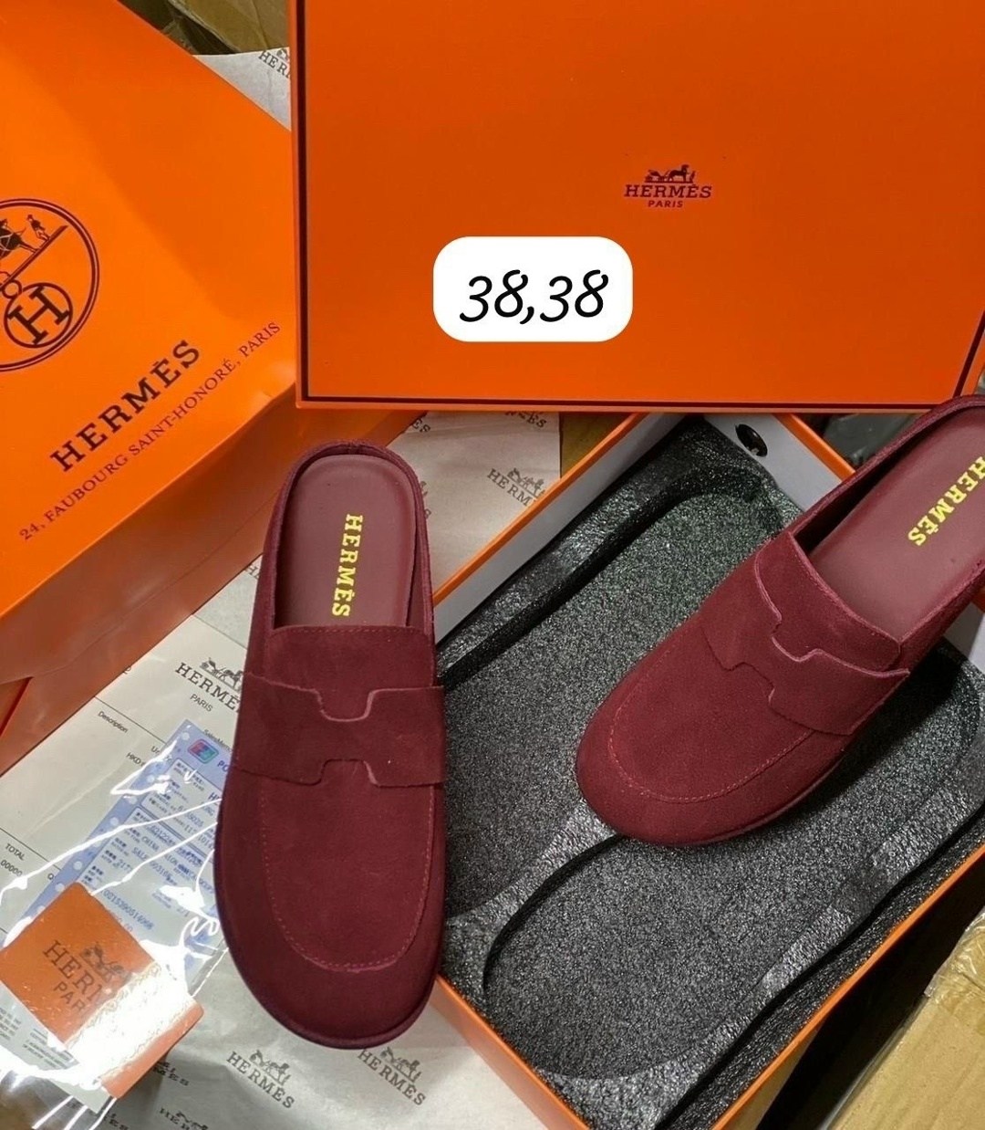 ,замшевые мюли, hermes,гермес ,эрмес тапки