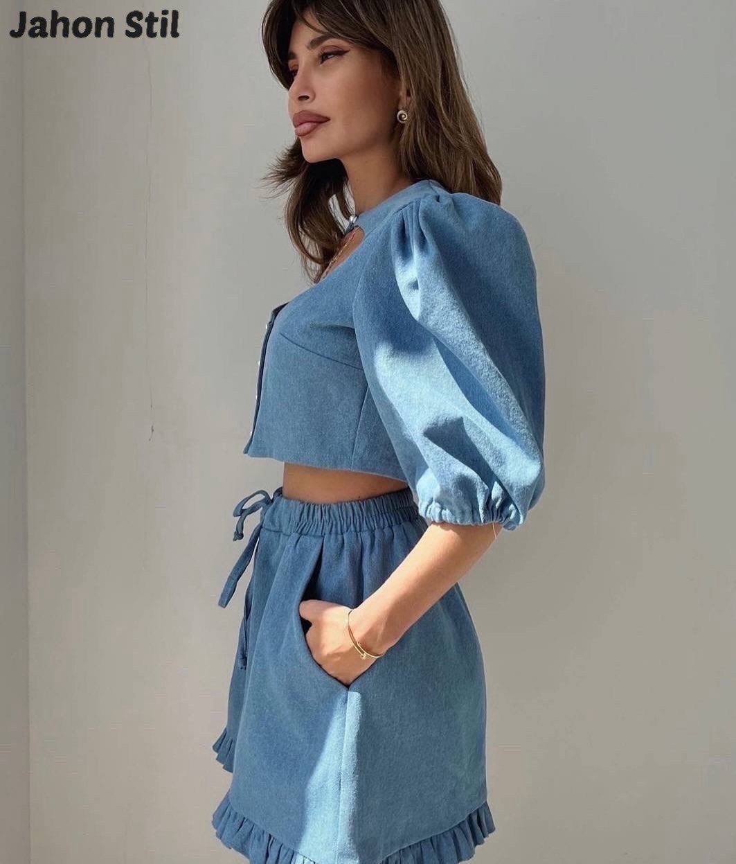 джинсовые костюмы,костюм с шортами джинсовый,джинсовые костюмы женские,женский костюм шорты,стильный джинсовый костюм