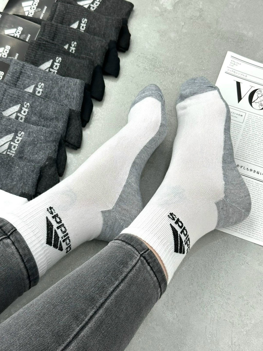носки адидас бело серые,комплект носков adidas,мужские носки,комплект носки мужские,мужские короткие носки набор