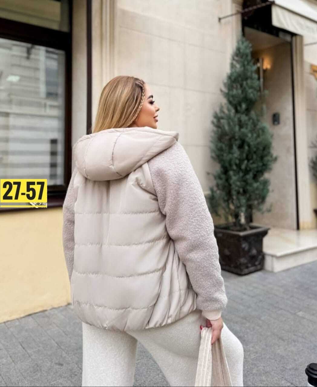женская куртка большого размера,модная куртка,комбинированная куртка,куртка стильная,куртка теплая