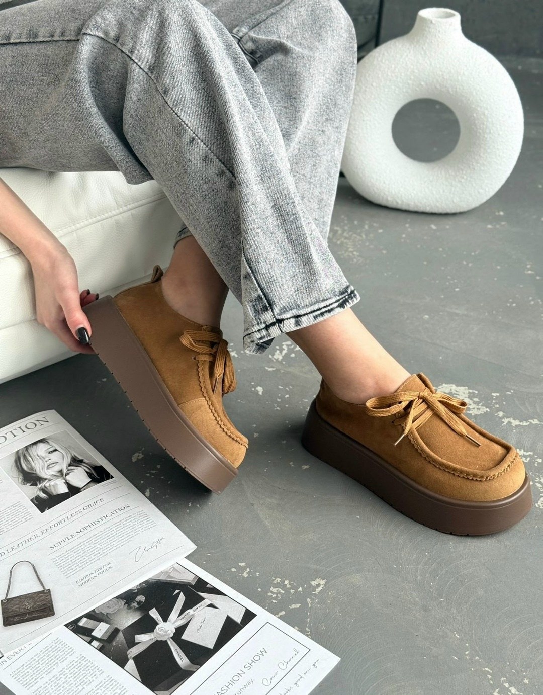 , повседневные,женская ,женские мокасины,повседневная  замшевая кожа плоская женщина круглый