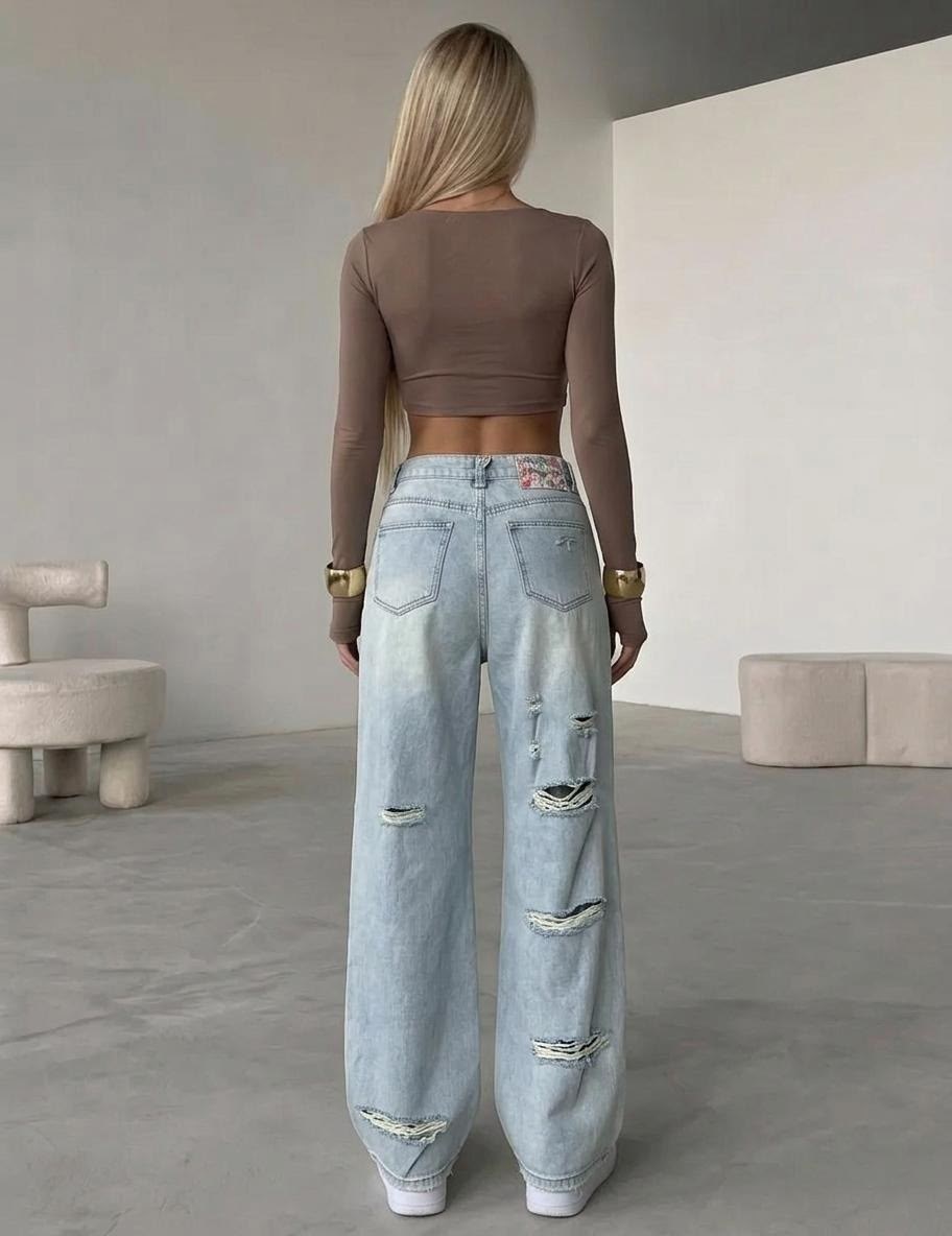 джинсы широкие,модные джинсы,рваные джинсы,джинсы женские широкие,женские джинсы