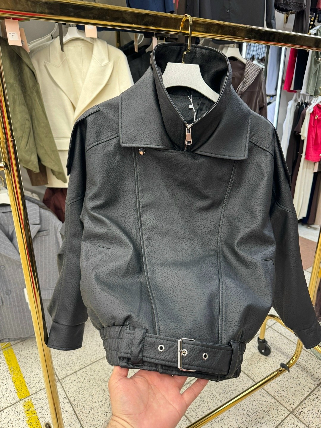 куртка косуха h&f b женская оверсайз арт: 28918766,куртка косуха кожаная,женская кожаная куртка,куртка кожаная,куртка косуха