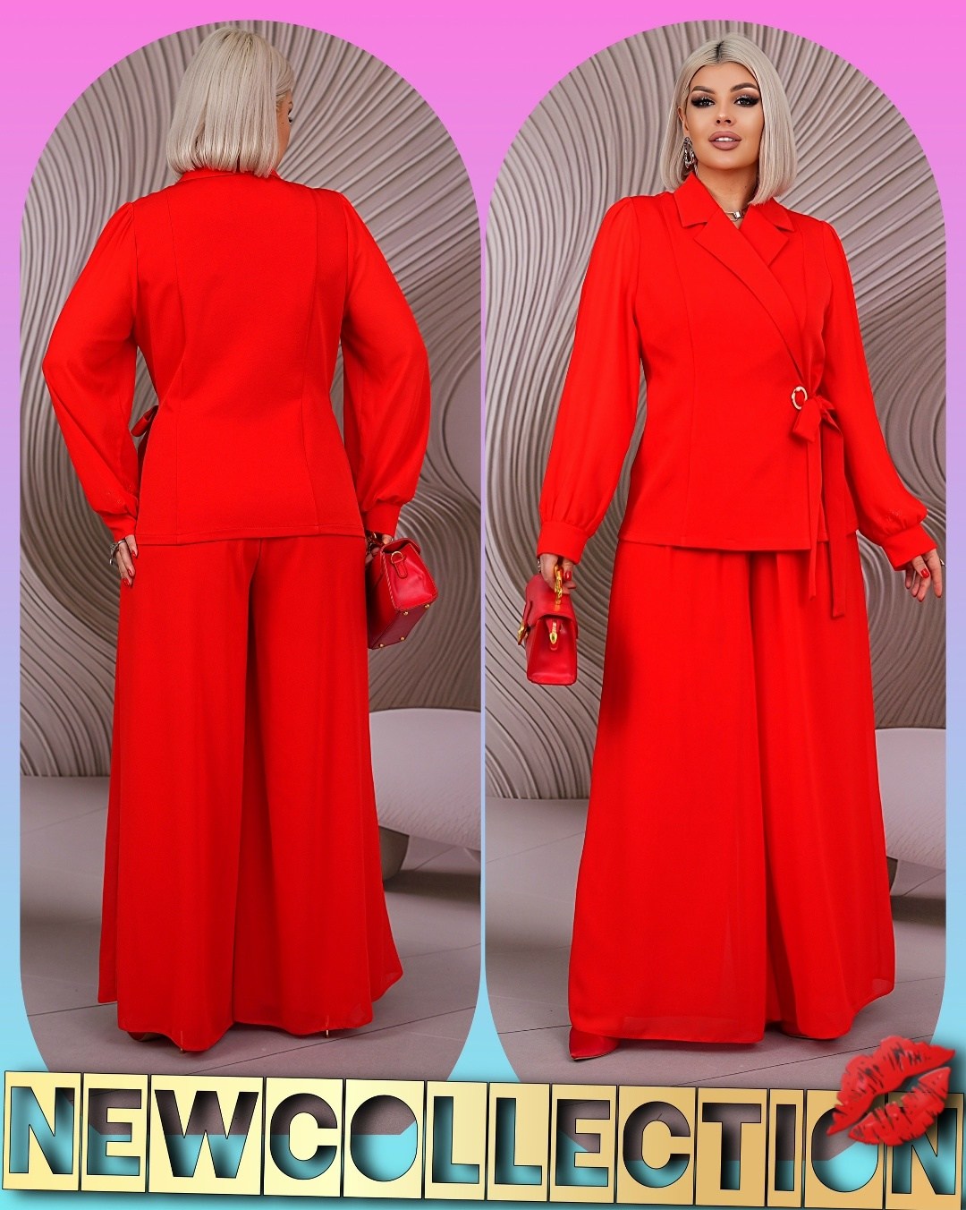 костюм брючный-двойка классический,костюм брючный,костюм брючный классический,брючный костюм anastasia 950.1 малиновый,брючный костюм красный