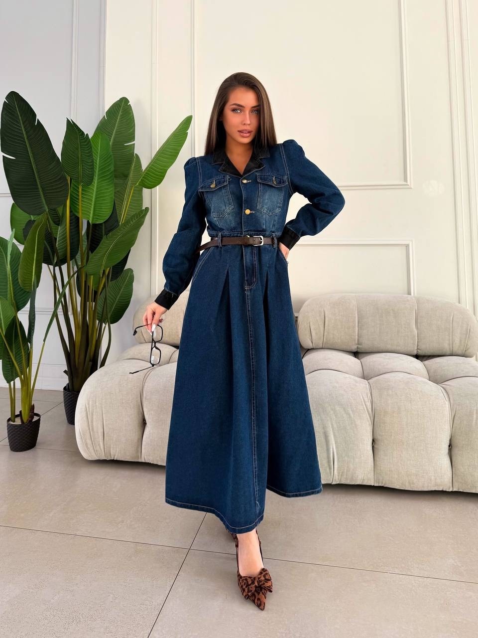 джинсовое платье,джинсовое платье женское,джинсовое платье сарафан миди style spark,платье длинное джинсовое,джинсовое платье-рубашка длины миди