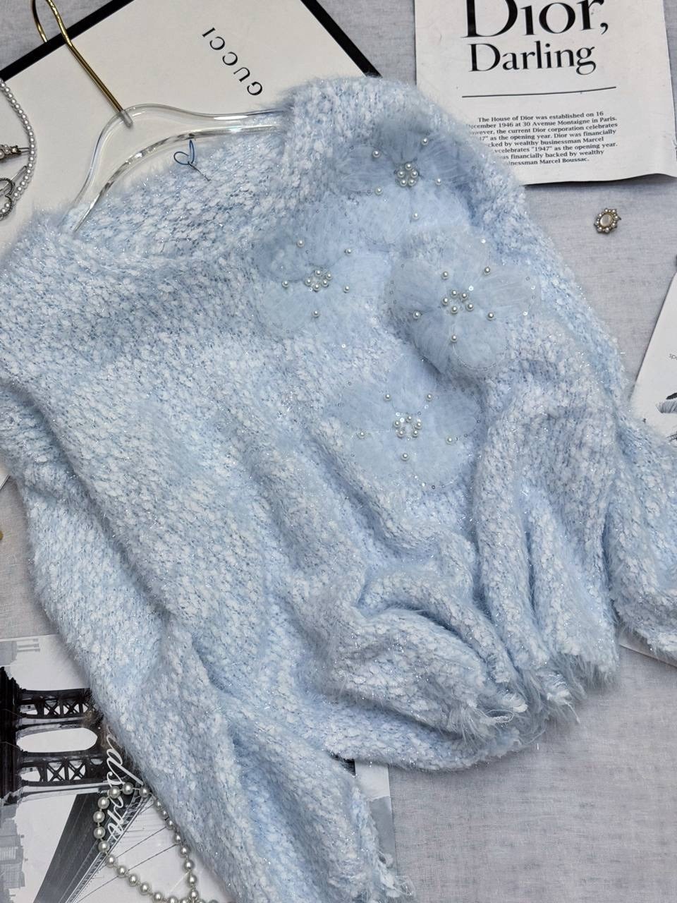 женский свитер с блестками, повседневный вязаный пуловер с цветочной аппликацией и стразами,модные свитера,свитер женский,вязаный свитер,женские вязаные свитера