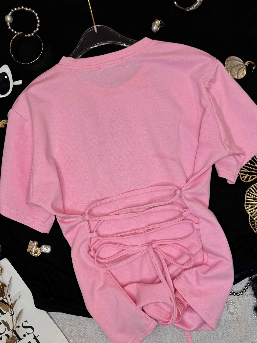 футболки женская,топы модные,розовая футболка женская,футболка с завязками,майка с завязками