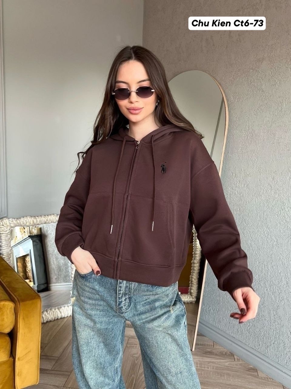 женская кофта,толстовки худи,женская толстовка,zip hoodie ralph lauren серое,толстовка