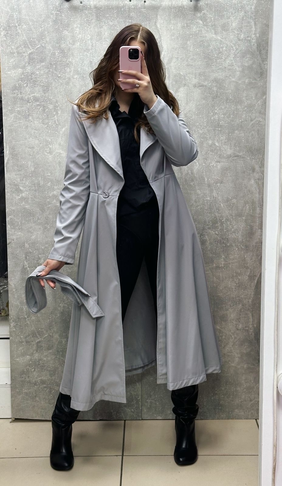 серый плащ,плащ женский,тренч плащ,тренч,серый тренч