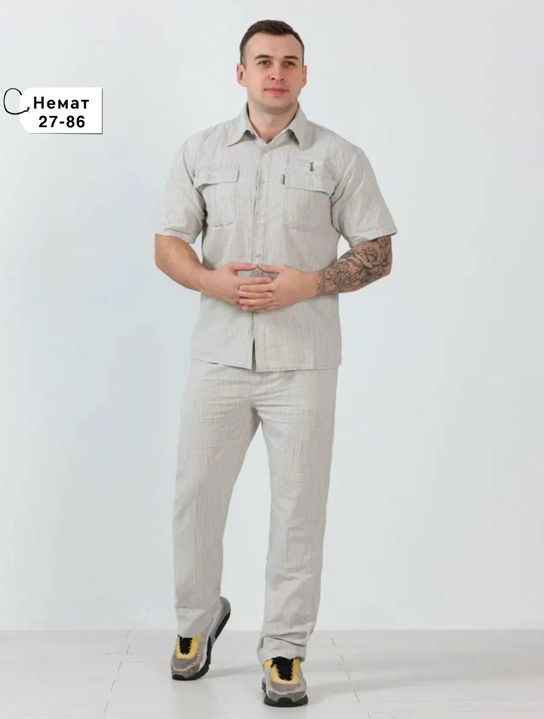 костюм летний мужской,комплект брюки и рубашка мужская,костюм с рубашкой,костюм летний мужской из льна,костюм мужской больших размеров из льна rubijeans 211147958