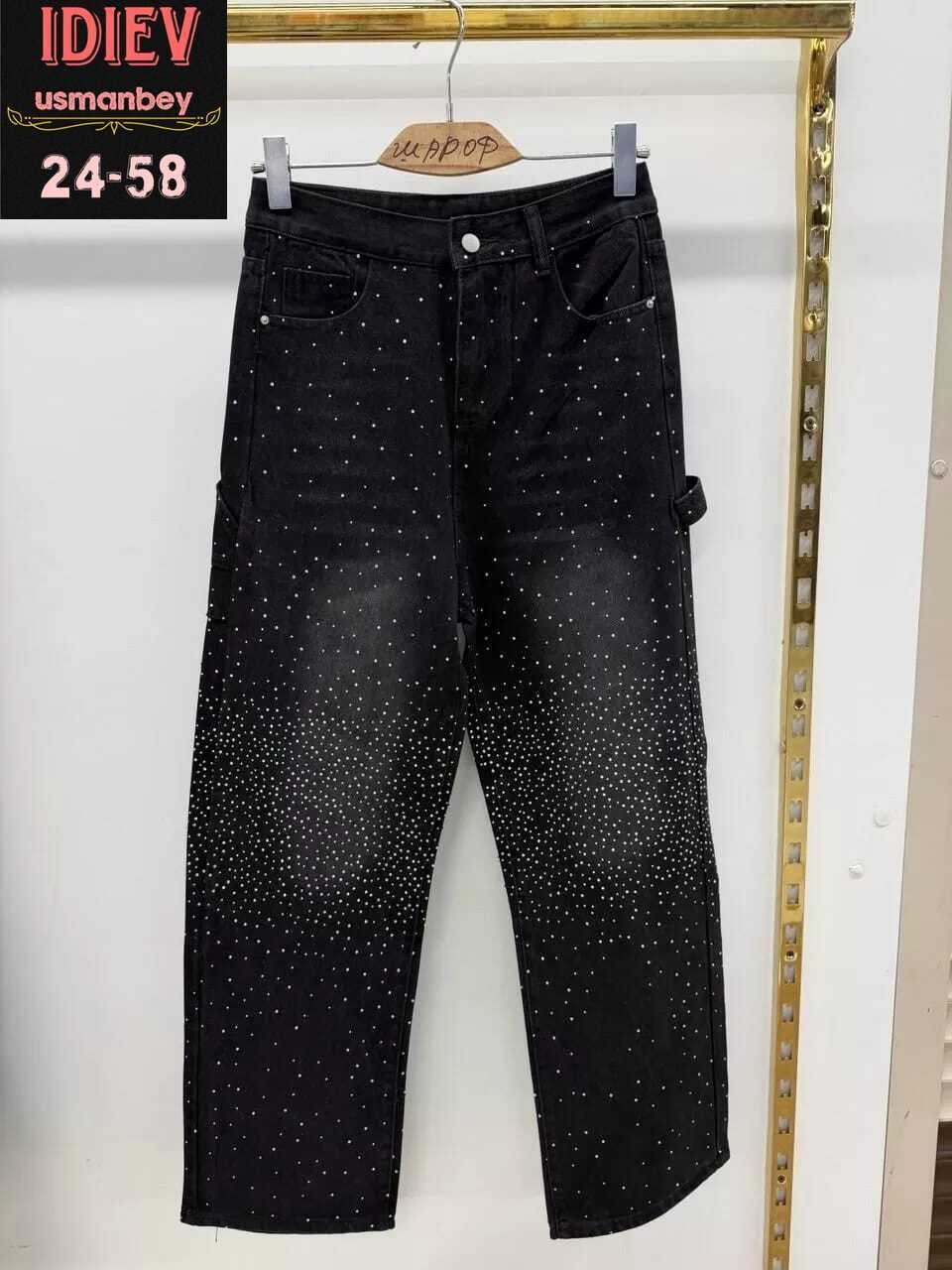 женские джинсы со стразами,джинсы клеш со стразами h&a collection,джинсы в стразах,джинсы широкие со стразами,джинсы со стразами широкие палаццо стрейч fashion vogue