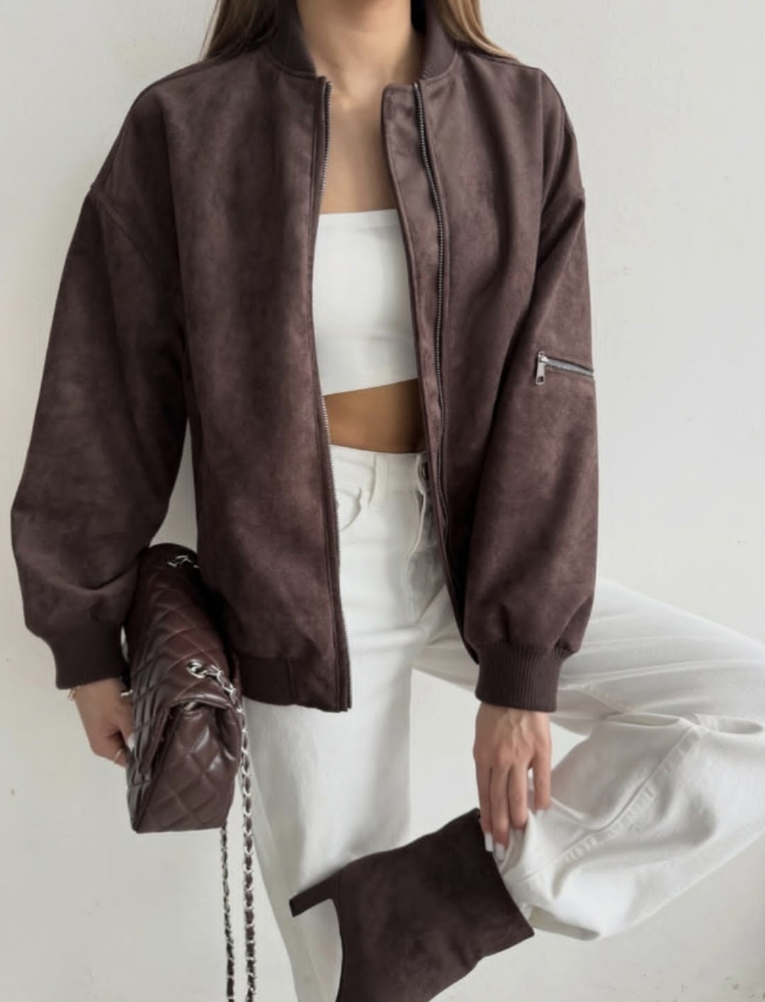 куртка бомбер,бомбер женская куртка,бомбер укороченный оверсайз замшевый куртка рабочего тренд saint shine,куртка замшевая,куртка бомбер из искусственной замши