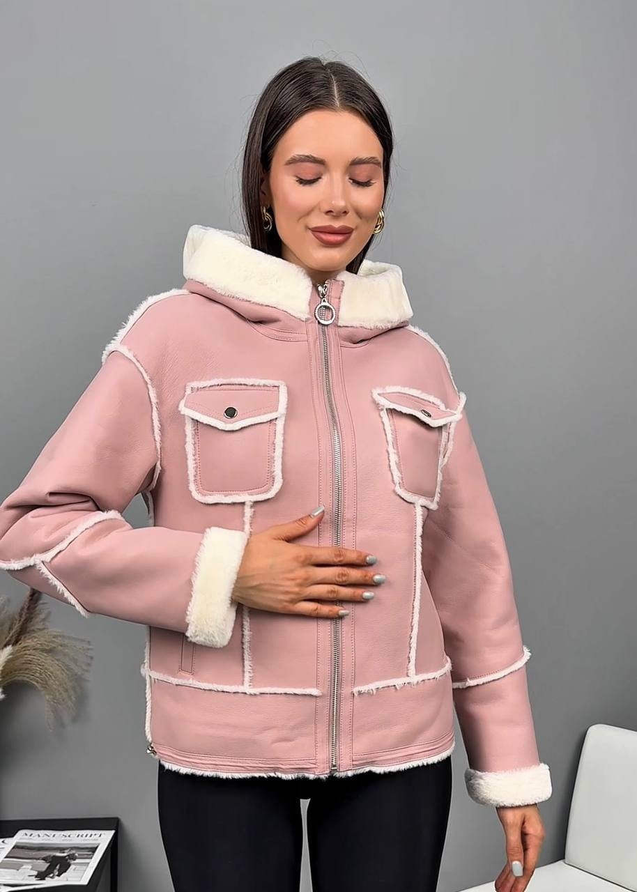 женская куртка,дубленка эко,розовая дубленка,куртка дубленка,женская дублёнка