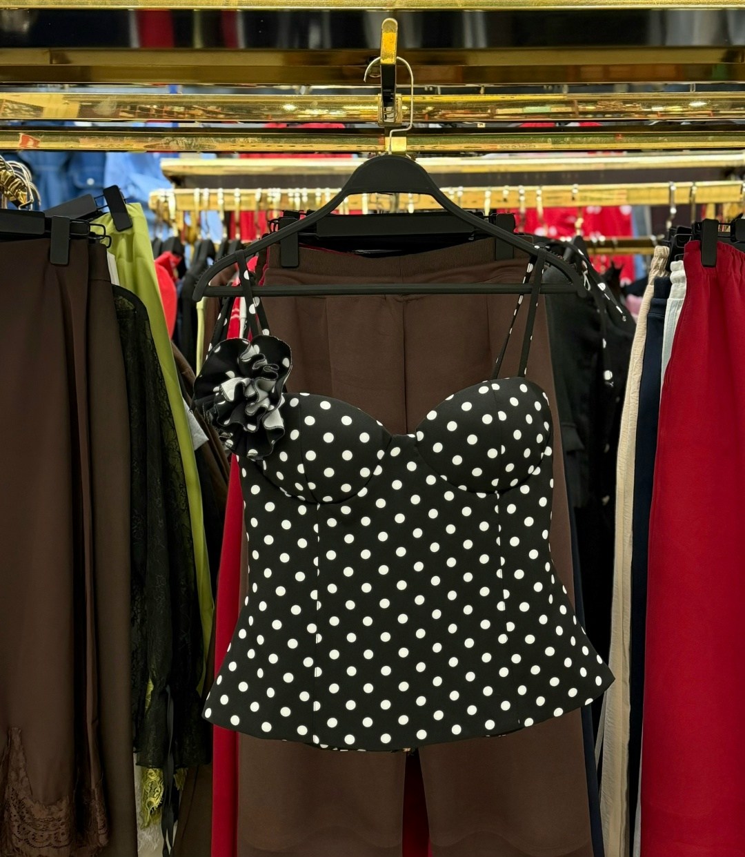 бюстье,модные топы,топ корсет,dolce & gabbana топ-корсет в горох черный