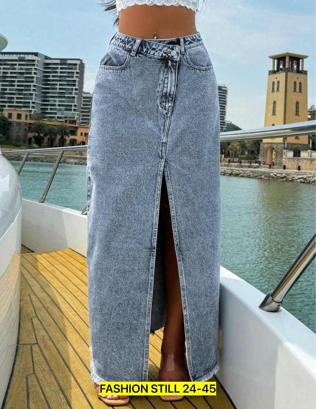 юбка джинсовая миди,юбка джинсовая,юбка женская джинсовая,юбка джинсовая длинная с разрезом wild&cutie,джинсовая юбка макси