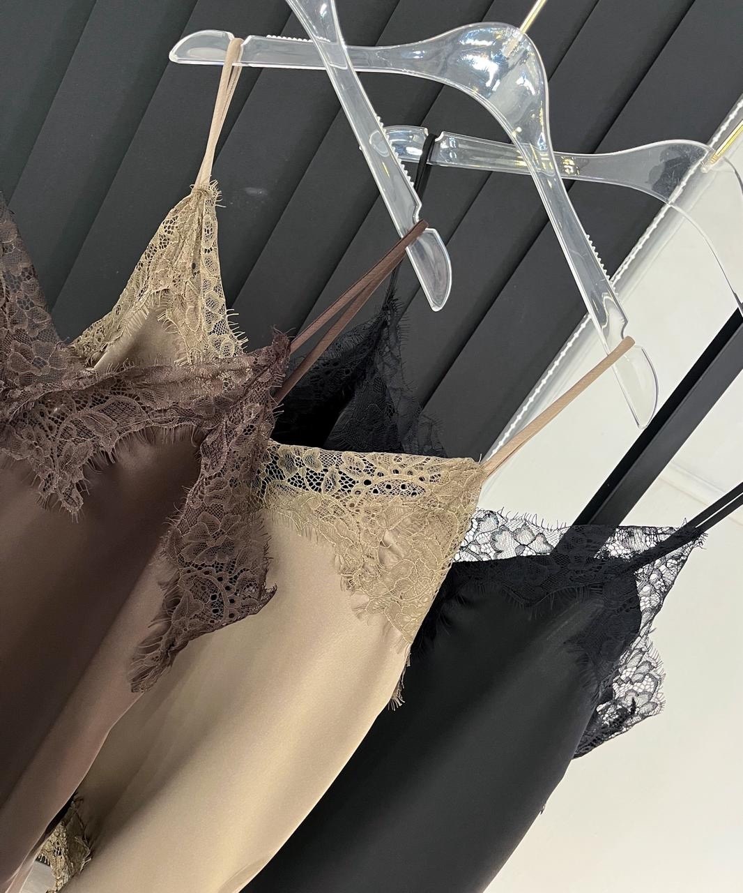 майка с кружевом,кружевной топ intimissimi top коричневый,топ с кружевом,топ шелковый с кружевом,топ шелковый