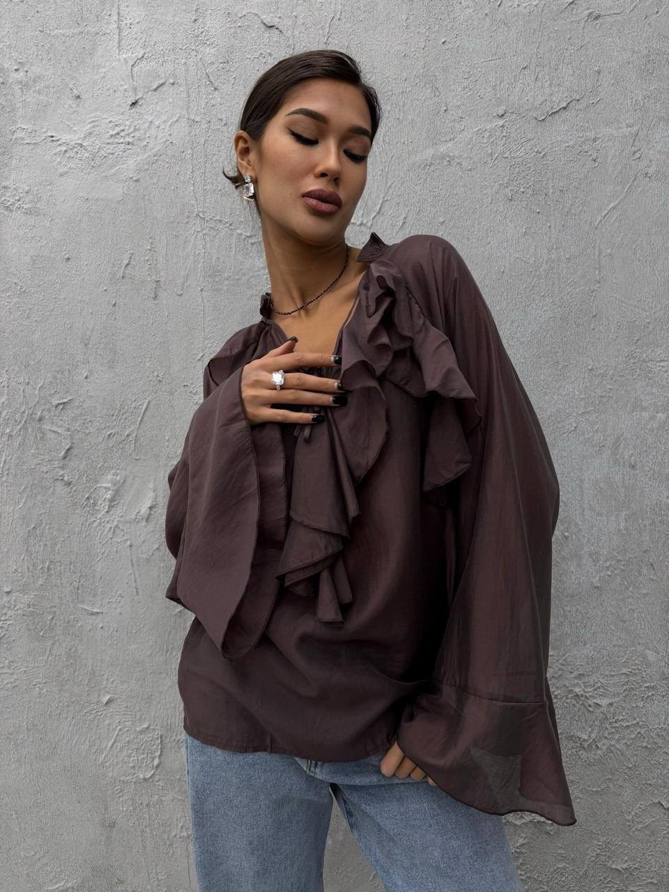 блузка с оборками,блузка элегантная,блуза,блузка женская шифоновая,женская блузка