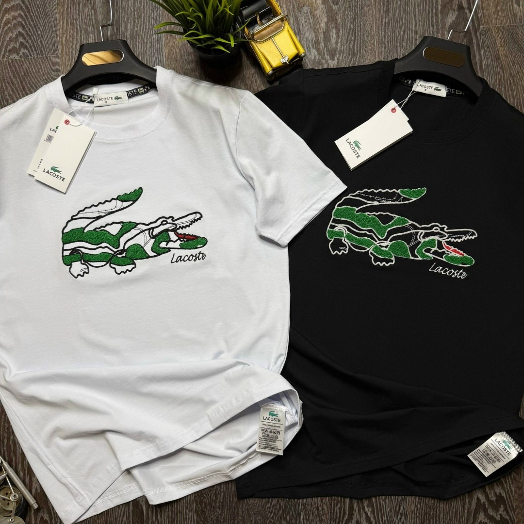 футболка lacoste,лакоста футболка,комплект футболок lacoste,мужская белая футболка lacoste crocodile print